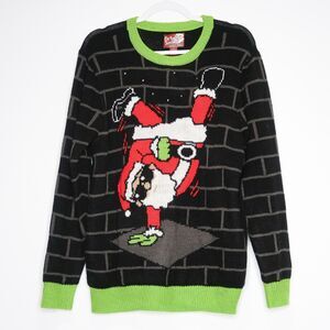Party Sweater Christmas Sweater Size Medium Santa Break Dancing Chimney Light Up